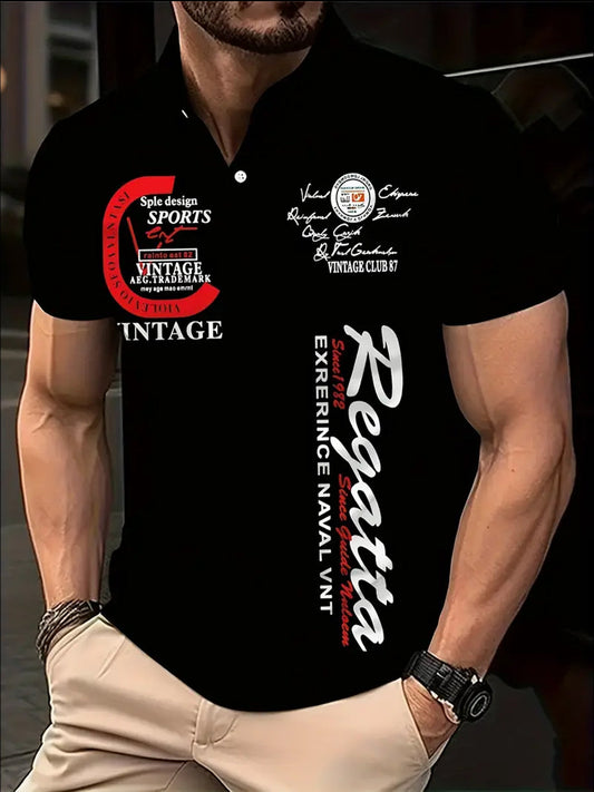 Férfi vintage nyaralás üzleti alkalmi póló