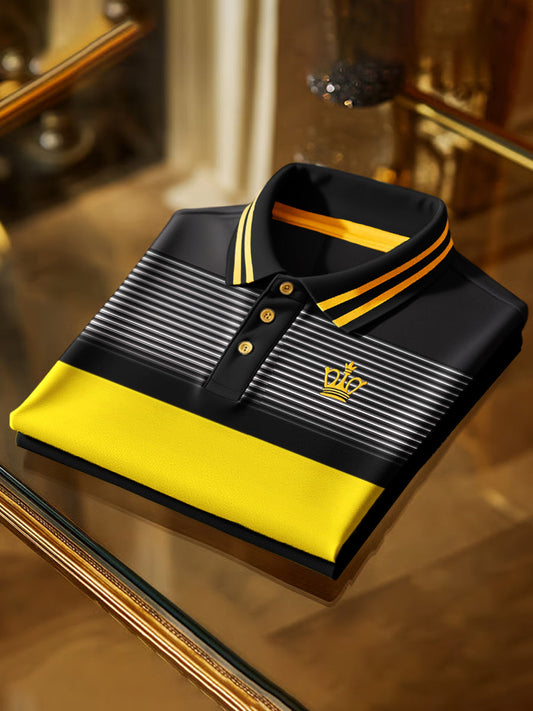 Retro gradient stripe art print üzleti rövid ujjú pólóing