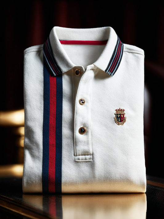 Retro royal prémium lapel pin üzleti rövid ujjú pólóing