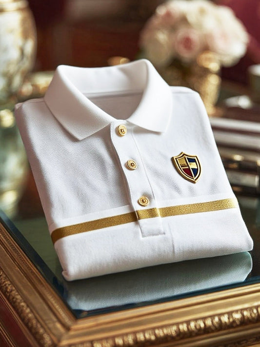 Klasszikus csíkos üzleti rövid ujjú pólóing