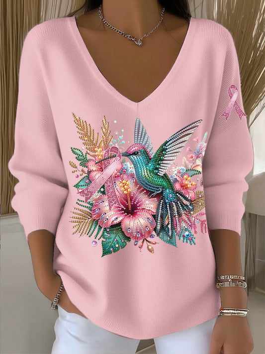 Női vintage kolibri szalag rhinestone v-nyak felső