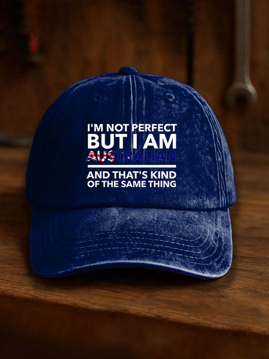 Vintage ausztrál zászló jelvény alkalmi nyomtatás mosott kalap