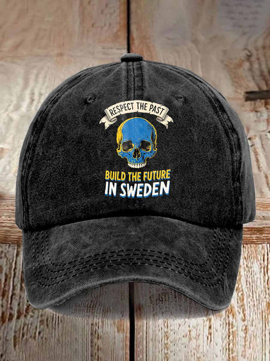 Herrretro svenskt tematryckt alkalmi keps