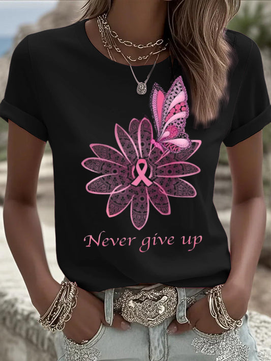 Női pillangó virág szalag nyomtatott alkalmi rövid ujjú ing