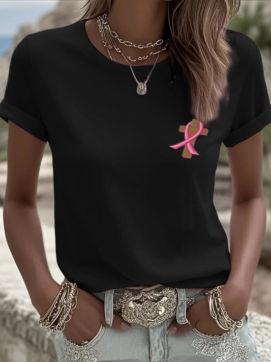 Női minimalista kis címke szalag nyomtatott alkalmi rövid ujjú ing