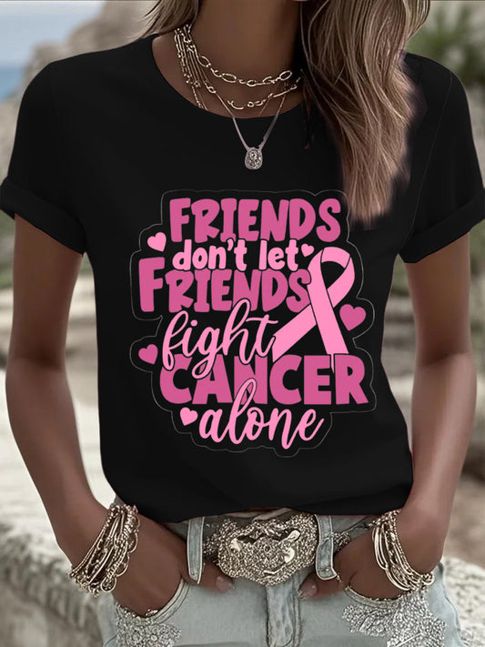 Női rózsaszín mellrák szlogen alkalmi rövid póló