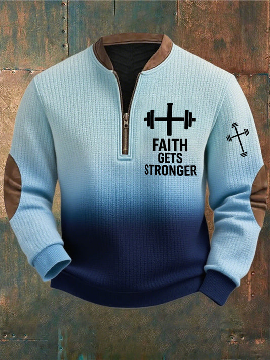 Férfi vintage art faith alkalmi pulóver