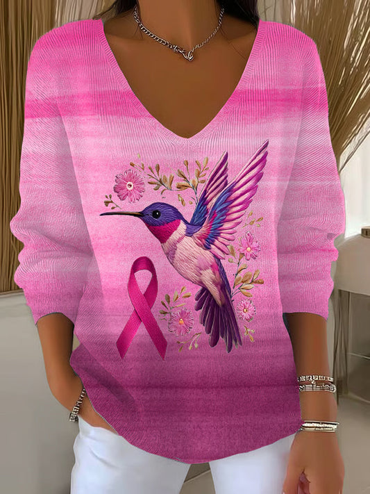 Női mellrák szalag nyomtatás pamut tetején