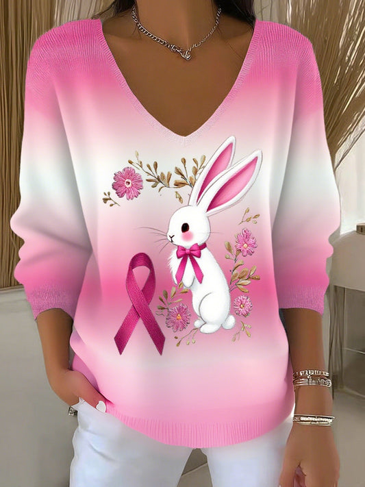 Női mellrák szalag nyomtatás pamut tetején