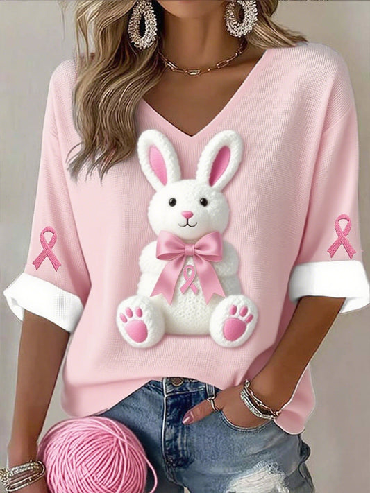 Női mellrák szalag nyomtatás pamut tetején