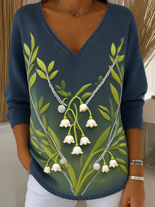 Női vintage virág művészet nyomtatás alkalmi felső