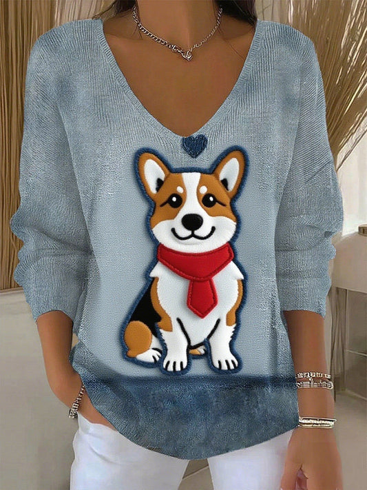 Női vintage állat nyomtatás alkalmi felső