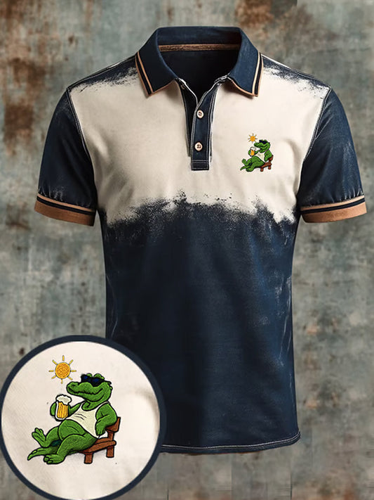 Férfi vintage nyaralás üzleti alkalmi póló