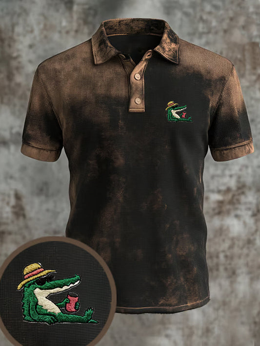 Férfi vintage nyaralás üzleti alkalmi póló