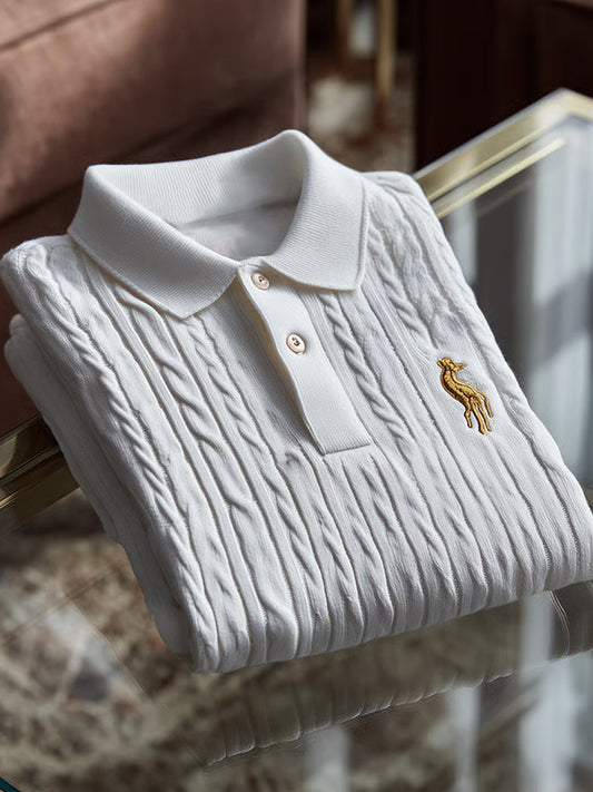 Férfi retro üzleti művészet nyomtatás alkalmi kényelem kötött rövid ujjú póló