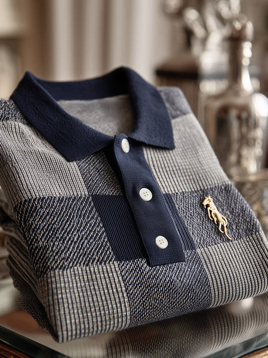 Férfi retro üzleti művészet nyomtatás alkalmi kényelem kötött rövid ujjú póló