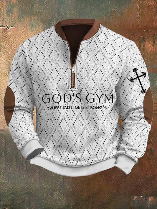 Férfi vintage art faith alkalmi pulóver