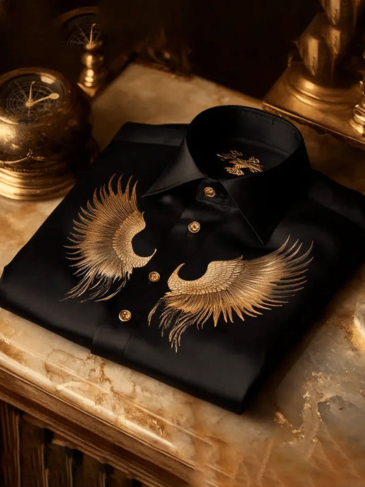 Férfi üzleti luxus üzleti stílus hosszú ujjú ing