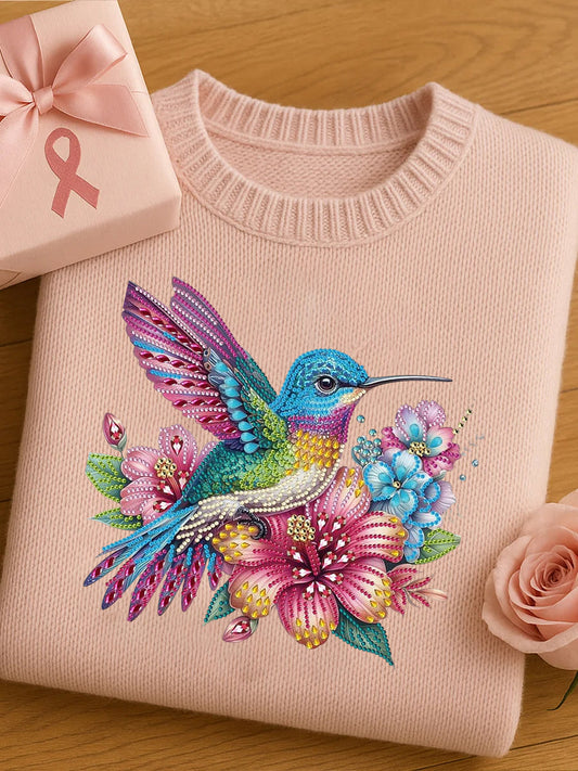 Női művészi állat nyomtatás kényelmes kötött rövid ujjú felső