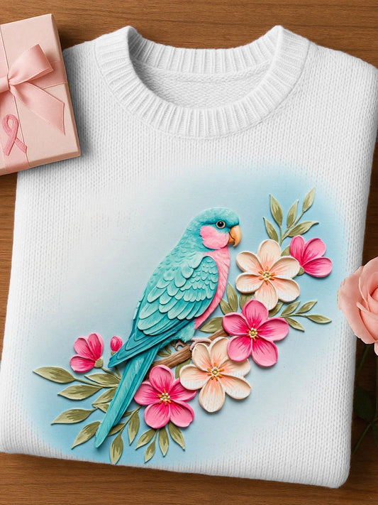 Női művészi állat nyomtatás kényelmes kötött rövid ujjú felső