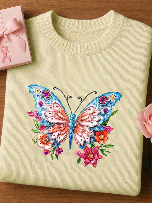 Női művészi állat nyomtatás kényelmes kötött rövid ujjú felső