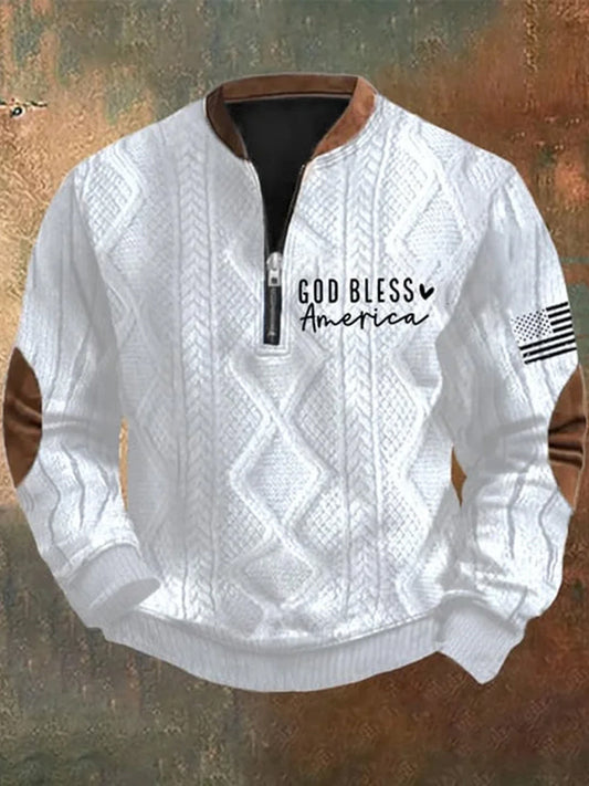 Férfi vintage art faith alkalmi pulóver