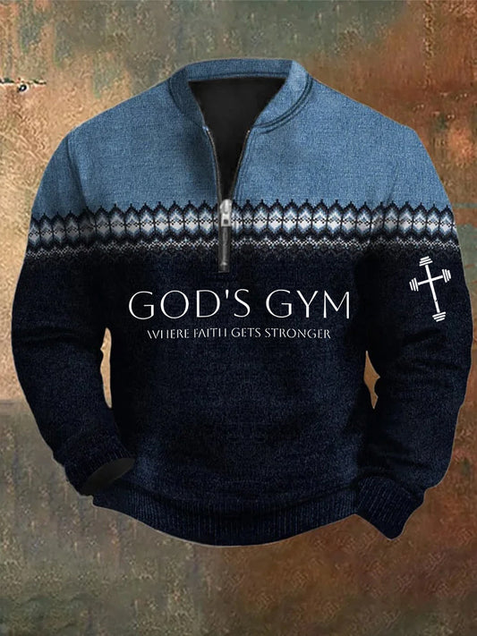 Férfi vintage art faith alkalmi pulóver