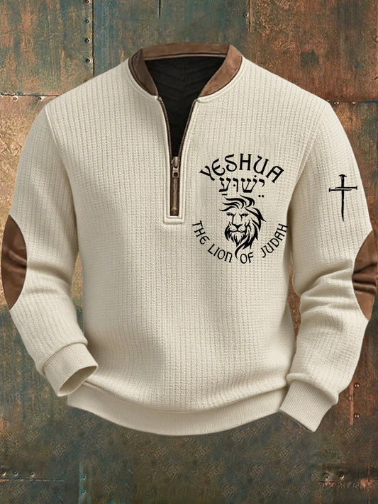 Férfi vintage art faith alkalmi pulóver