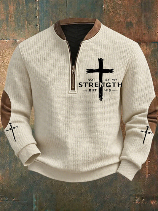 Férfi vintage art faith alkalmi pulóver