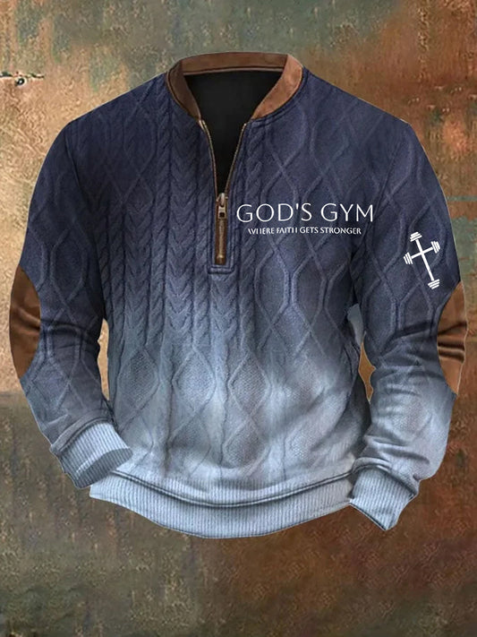 Férfi vintage art faith alkalmi pulóver