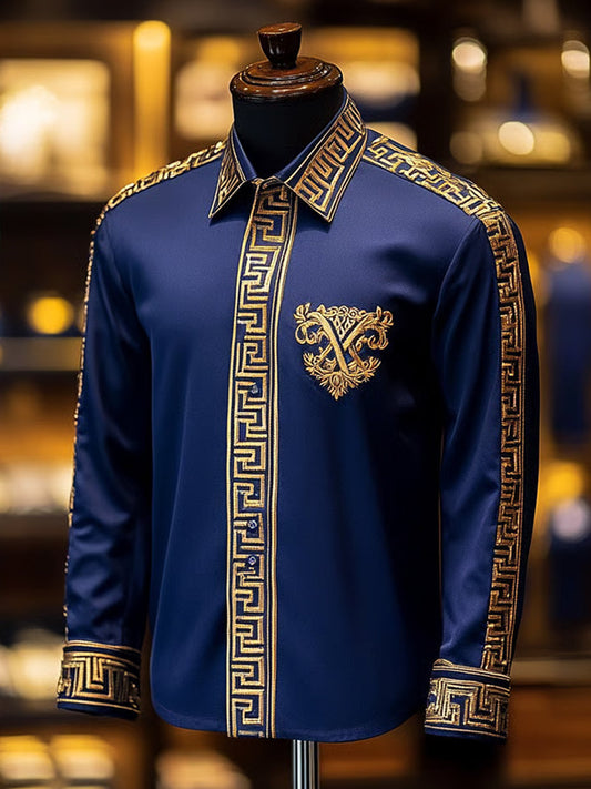 Férfi üzleti luxus üzleti stílus hosszú ujjú ing