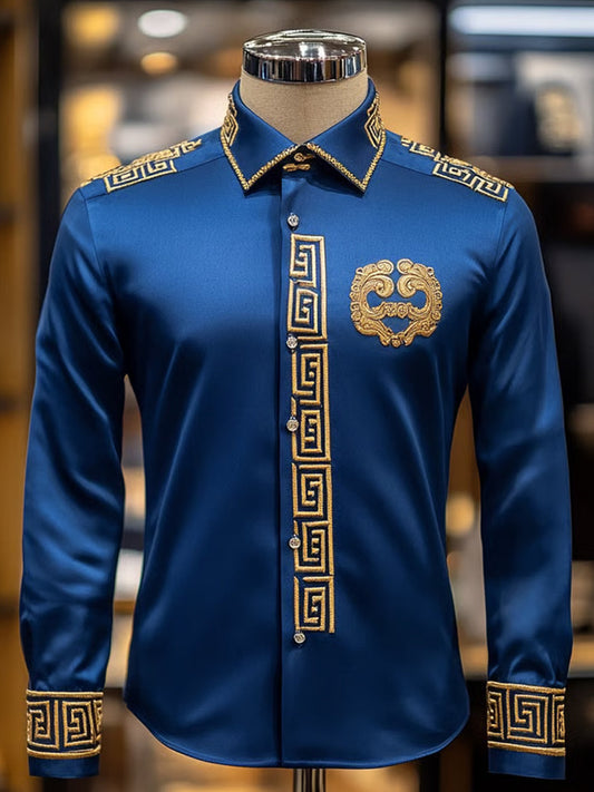 Férfi üzleti luxus üzleti stílus hosszú ujjú ing