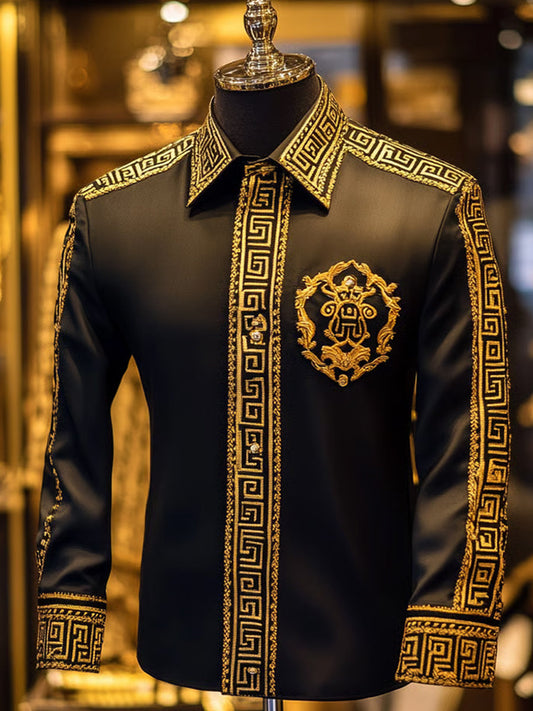 Férfi üzleti luxus üzleti stílus hosszú ujjú ing