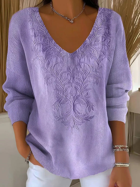 Női retro nyomtatás kényelmes alkalmi felső