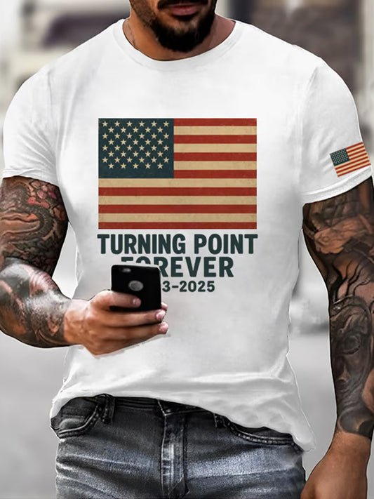 Férfi charlie kirk turning point usa trump emlékpóló