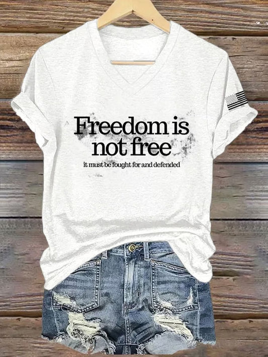 Női szabadság amerikai zászló nyomtatott emlékpóló