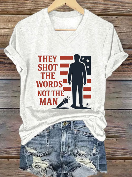 Női szabadság amerikai zászló nyomtatott emlékpóló