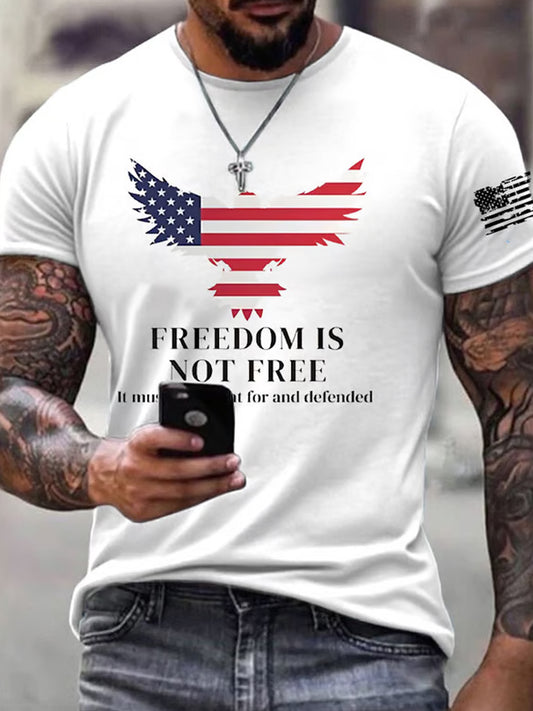 Férfi vintage charlie kirk amerikai zászló nyomtatás emlékpóló