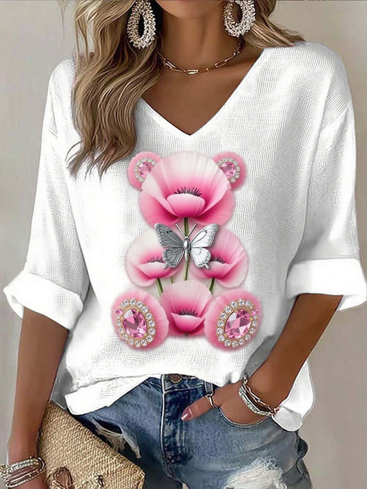 Női mellrák szalag nyomtatás pamut tetején