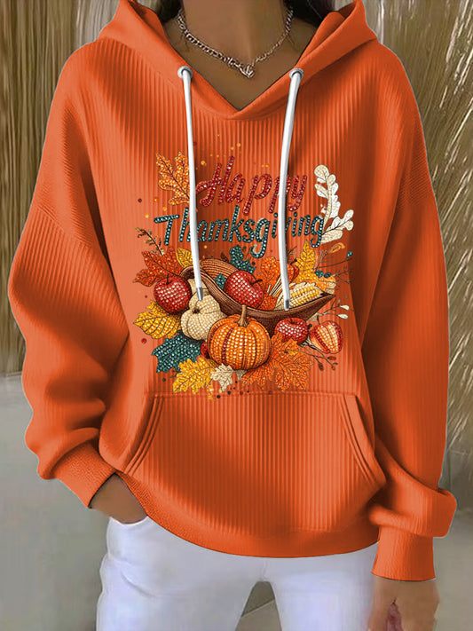 Női hálaadás tök juhar levél art alkalmi kapucnis