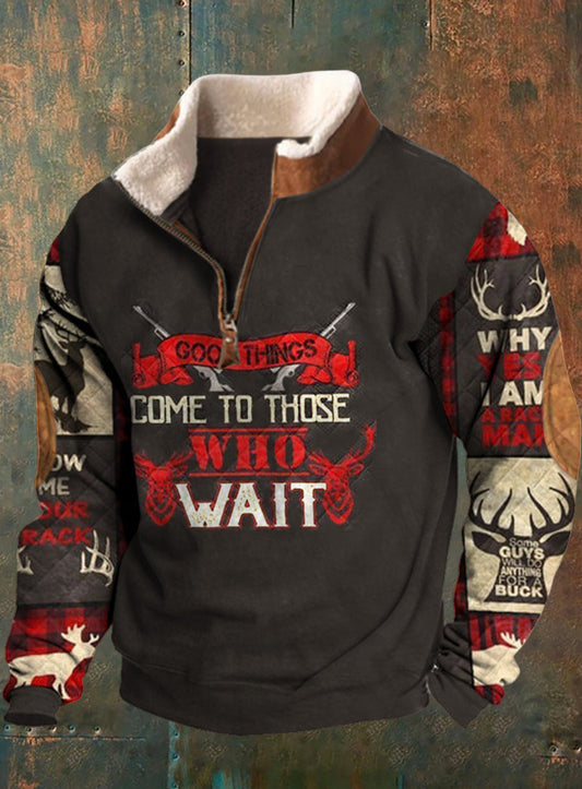 Férfi retro western alkalmi pulóver