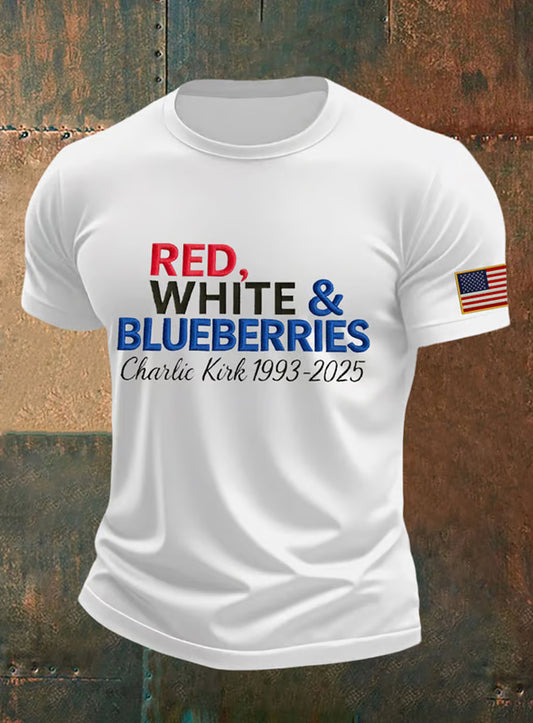 Férfi vintage szabadság amerikai alkalmi emlékmű rövid ujjú