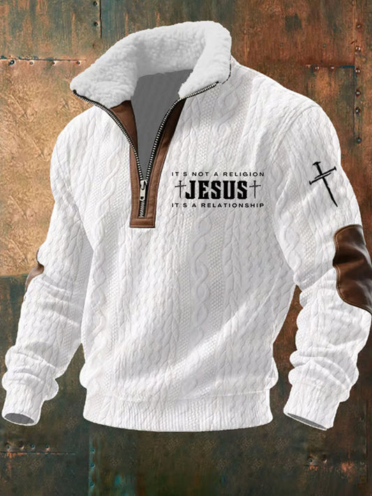 Férfi vintage art faith alkalmi pulóver