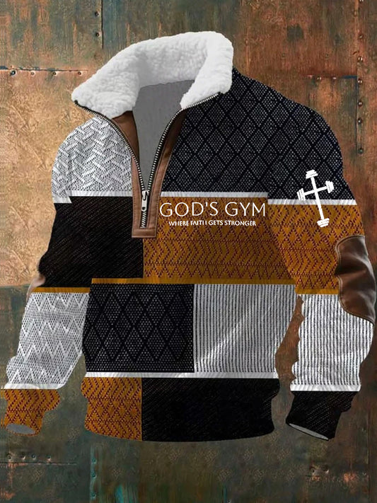 Férfi vintage art faith alkalmi pulóver