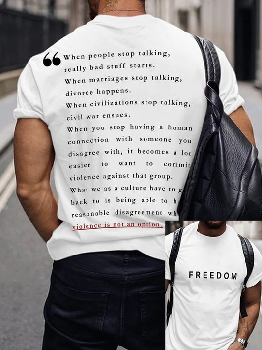 Férfi vintage charlie kirk amerikai zászló nyomtatás emlékpóló