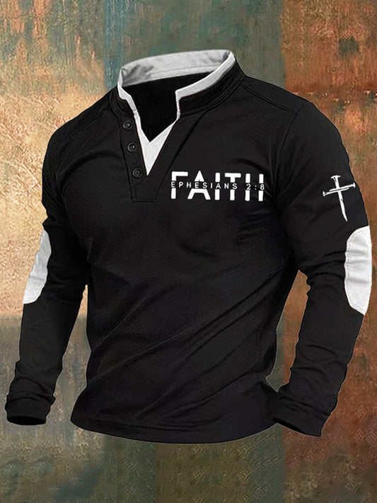 Férfi retro faith sweatshirt