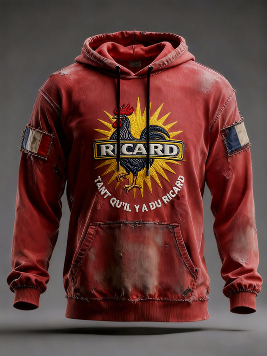 Férfi francia zászló ricard alkalmi hoodie