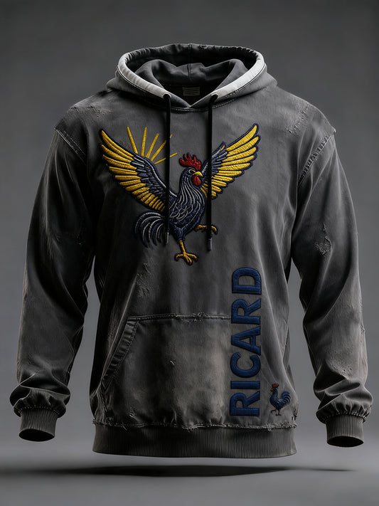 Férfi francia zászló ricard alkalmi hoodie