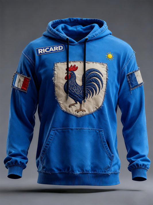 Férfi francia zászló ricard alkalmi hoodie