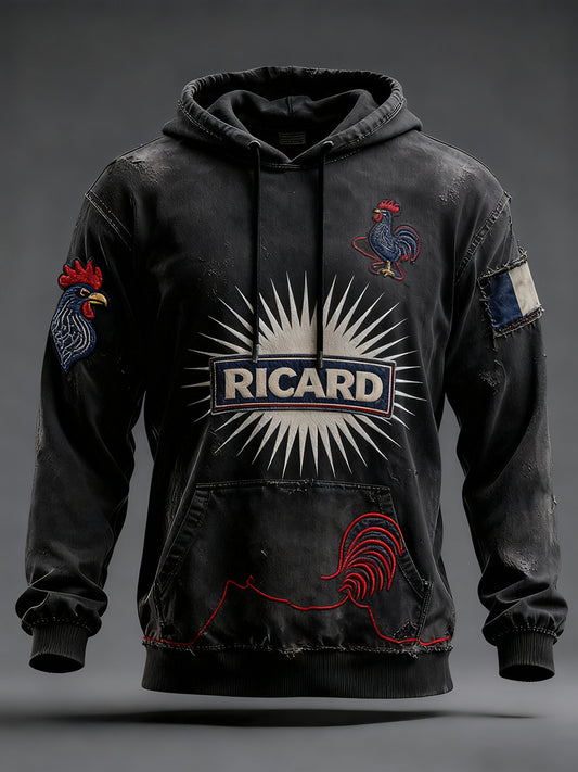 Férfi francia zászló ricard alkalmi hoodie